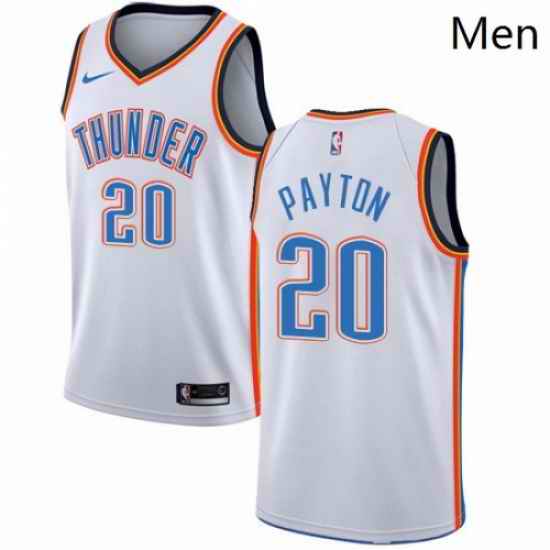 Mens Nike Oklahoma City Thunder 20 Gary Payton Swingman White Home NBA Jersey Association Edition